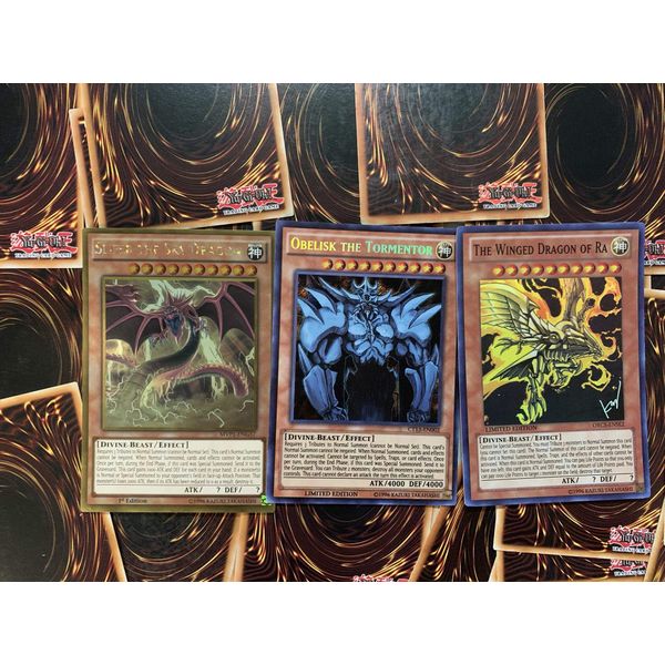 Yugioh All 3 God Cards! Including Rare Cards. 25 Total Card lot