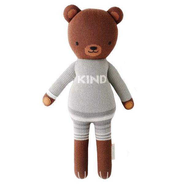 cuddle + kind Oliver The Bear Regular 20" Hand-Knit Doll – 1 Doll = 10 Meals, Fair Trade, Heirloom Quality, Handcrafted in Peru, 100% Cotton Yarn