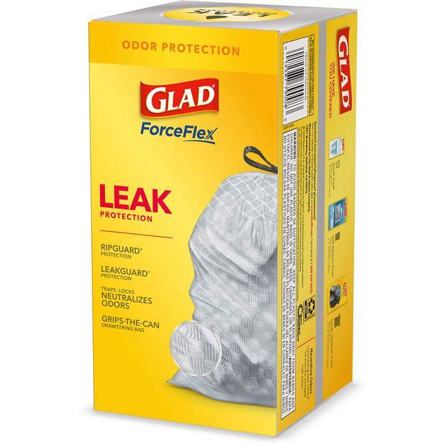 Glad ForceFlex 40-Count 13-Gallons Gray Plastic Kitchen Drawstring Trash Bag