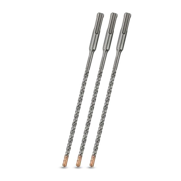 SDS Plus Hammer Drill Bits Long, Professional Tungsten Cross Tip Rotary Impact Drill Bit for Masonry Brick Concrete (6mm x 200mm x 3)