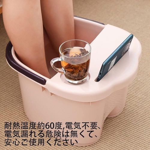 Aeroor Foot Bathtub, Anti-cold, Stress Relief, Lightweight, Portable Storage, High Depth Barrel Pedicure Detox Foot Bathtub (Green, M)
