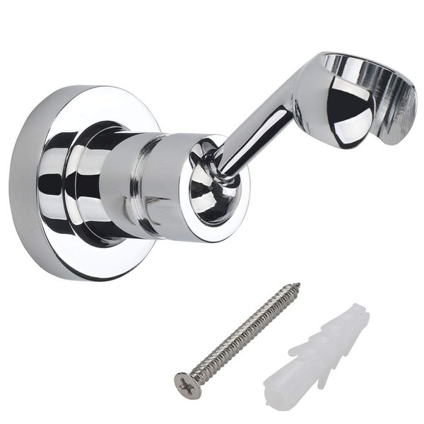 HIMREYLD Shower Head Holder - Shower Holder Bracket Copper Wall Mount for Handheld Showerhead and Standard Shower Hose - Chrome Plated 360 Degrees Adjustable