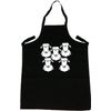 Flock of Sheep Black Apron (White Print)