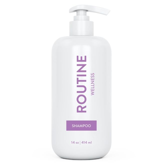 Routine Wellness Shampoo for Stronger Hair - Vegan, All Natural Biotin Shampoo with Nourishing Oils and Vitamins - Lilac & Gardenia - 14oz