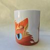 Coffee Quips Crafted- Sneaking and Peaking Orange Cat - Blue eyes