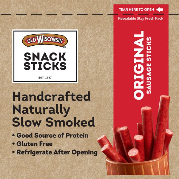 Old Wisconsin Snack Sticks, Original, 8-Ounce Package