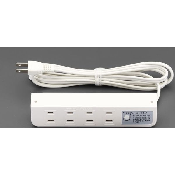 AC 125V/15Ax, 1.9m Outlet/Screw Screw (with Breaker, White)