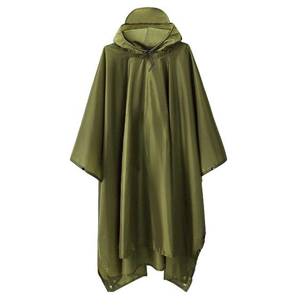 AdLife Rain Poncho, Raincoat, Poncho, Men's, Women's, Unisex, 3-Way, Bicycle, Moped, Rain Gear, With Pocket, Mat, Tent, Canopy, Lightweight, Windproof, Waterproof, Plain, Storage Bag Included, green