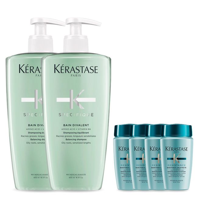 [Kérastase] [Scalp/Deep Cleansing] Bang Divalun Shampoo 500ml Duo Set [4 types of additional travel shampoos provided]