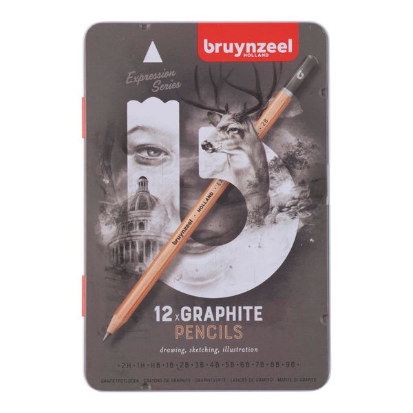 Bruynzeel Expression Graphite Pencils 12-Piece Set in Tin