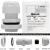 MAKERELE Cable Glands Plastic Waterproof 6-12mm White Cable Glands Joints Adjustable Wire Protectors