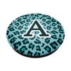 Letter A Blue Leopard Teal Cheetah Animal Print Initial PopSockets Swappable PopGrip