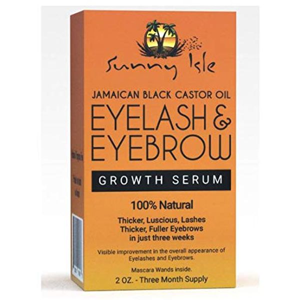 Sunny Isle Jamaican Black Castor Oil Eyelash & Eyebrow Growth Serum (Pack of 2)