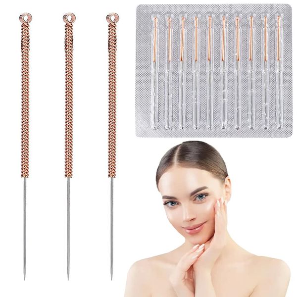 10 PCS Spot Removal Needles Remover Pimple Spot Needle Freckle Remover Mole Removal Tattoo Wash Needle for Beauty Freckle Mole Pen Needle Accessories (Rose Golden)