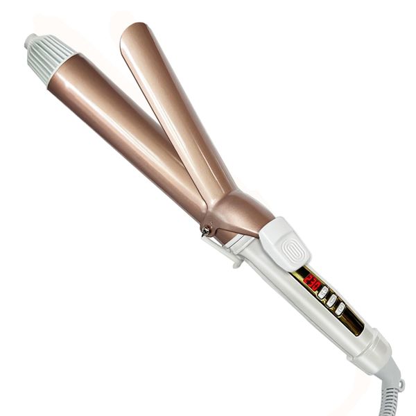 VAPAKA Hair Iron, Curling Iron, 1.3 inches (32 mm), Curly Hair, 18 Temperature Adjustment, Professional Specifications, Max 68°F (230°C), Digital Temperature Display, Automatic Power Off, Japanese Instruction Manual Included, White