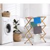 Morvat Bamboo Adjustable Laundry Drying Rack with Steel Bars, 23FT
