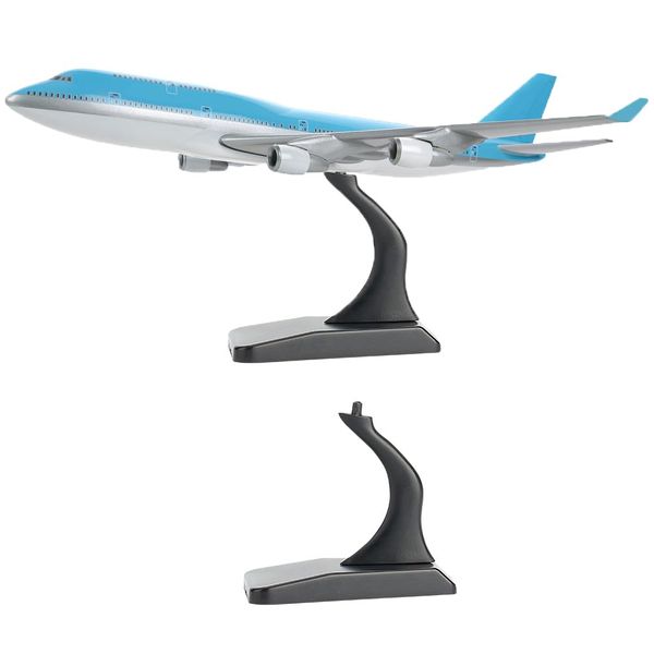 FINGERINSPIRE 2 Sets Acrylic Model Plane Display Stand Detachable Display Holder Universal Aircraft Model Plane Stand for Building Blocks Planes for Model Plane B737 A330 Show Stand with Box 1:400