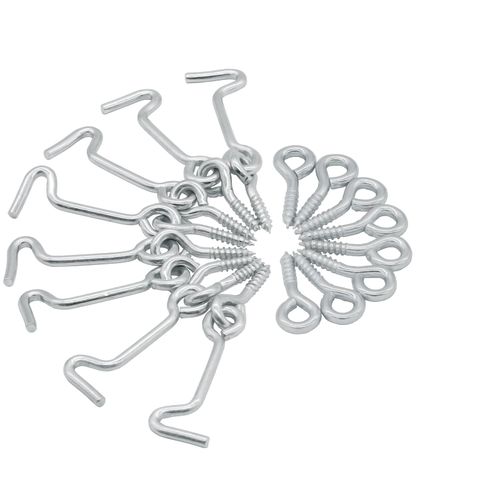 Jersvimc 2 Inch Silver Eye Latch Swivel Window Latch(8Pcs), Steel Cabin Hook with Mounting Screws for Gate Door Wood