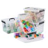 Cand 6-Packs Stackable Latching Box 12 Quart Storage Containers w/ Lids & Handle