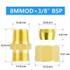 ERGAOBOY 2 Pcs 8MM OD X 3/8" BSP Thread Brass Compression Pipe Fitting, Heavy Duty Brass Compression Fitting