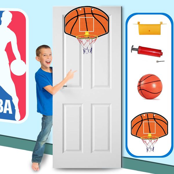 koolbitz Kids Basketball Hoop Toy, Ball, Hanger Hook Hangable Over Door Office Desktop Bathroom Toilet Slam Dunk Gadget Summer Toys Outdoor Garden for Kids Sports Activity