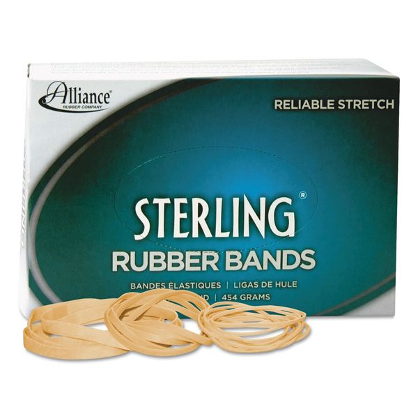 Alliance Rubber 24325 Sterling Rubber Bands Size #32, 1 lb Box Contains Approx. 950 Bands (3" x 1/8", Natural Crepe) Beige