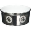 ETHICAL STONEWARE DISH 687906 Paw Print Titanium Dog Dish