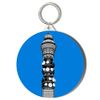 Gift Insanity BT (BRITISH TELECOM) TOWER - POP ART - BLUE BACKGROUND - 45mm Keyring