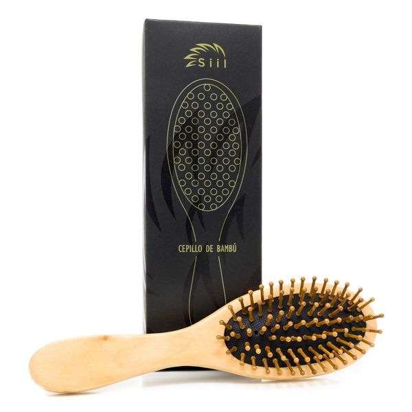 Natural Bamboo Bristle Brush + BONUS 4 Change Bristles Special Brush for Massage Scalp Without Damaging Bamboo Handle, Durable, Comfortable and Ergonomic