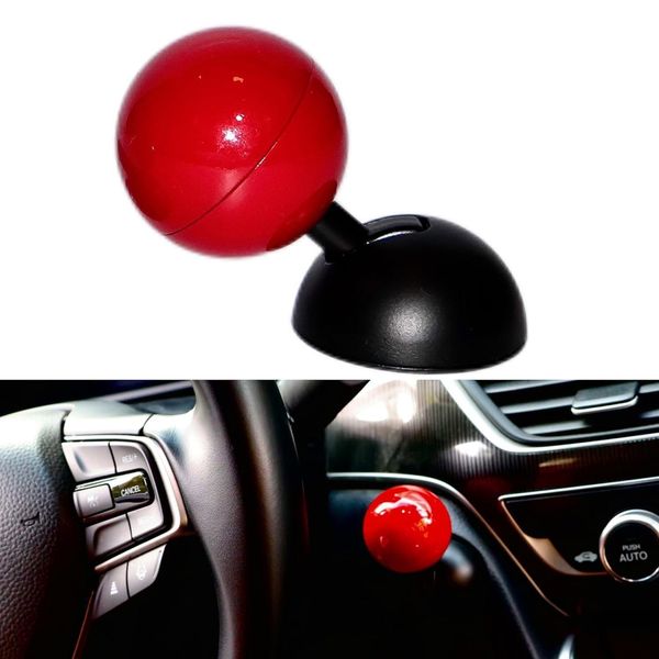 YFFSFDC Car One-Touch Start Button Lever Engine Start Joystick Spherical Car Ignition Button Cover Easy Installation (Red)