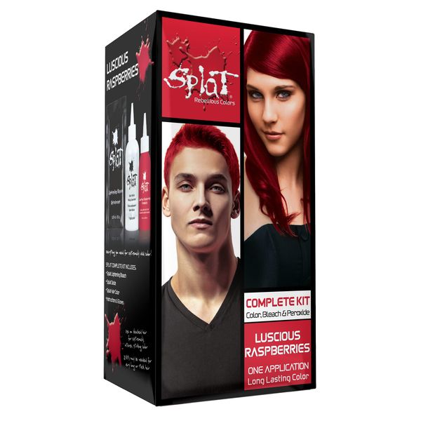 Splat | Luscious Raspberries | Original Complete Kit | Semi-Permanent Hair Dye | Vegan & Cruelty-Free