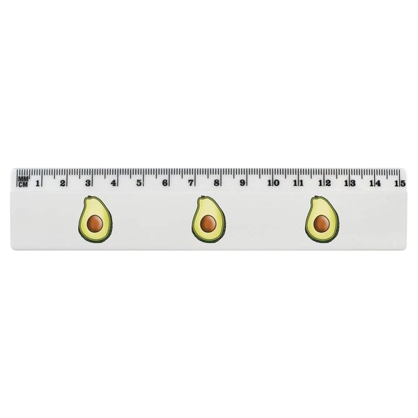 'Avocado Half' 15cm (6 Inch) White Plastic Ruler (RL00037931)
