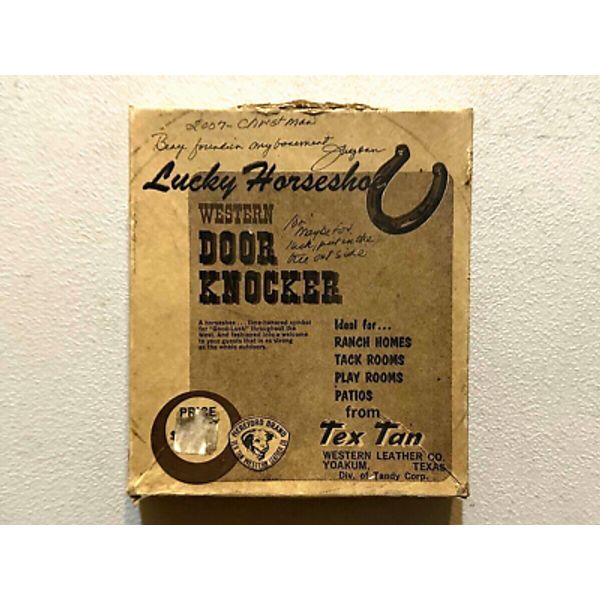 Vintage Lucky Horseshoe Western Door Knocker with Hardware, in box 6" x 5",  NEW