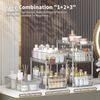 Clear Acrylic Bathroom Organizer Stackable with Dividers for Under-Sink Storage