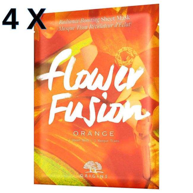 4 x Origins Radiance-Boosting Sheet Mask Flower Fusion Orange - 4 NEW MASKS!