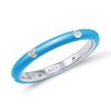 Santuzza 925 Sterling Silver Enamel Stackable Ring Cubic Zirconia Eternity Stacking Ring for Women (Blue,9)