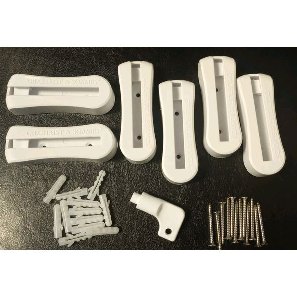6 Mini Disappearing ABS Bracket Screw Mount Use For Gilchrist & Soames With Key