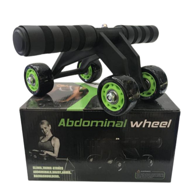 RVD zero back ab slide abs exercise equipment belly fat core, black/green wheel