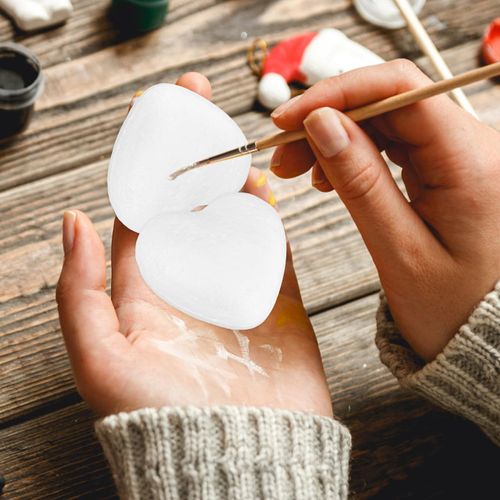 Tomaibaby 10 Pieces Craft Foam Hearts Balls Shapes Christmas Heart Ornaments Art and Craft Supplies for Christmas Tree Tabletop Decoration