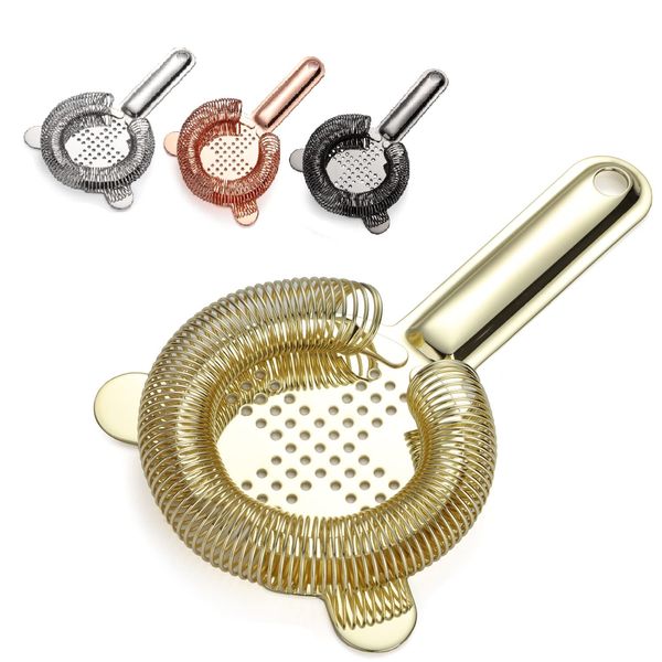 Cocktail Strainer,hawthorne strainer,Stainless Steel Bar Strainer, Bar Tool Drink Strainer with 100 Wire Spring for Professional Bartenders and Mixologists Professional for Bar Restaurant Home