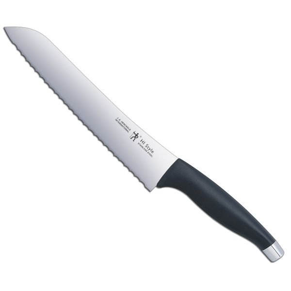 Henckels 16716-401 HI Style Bread Knife, Black, 7.9 inches (200 mm), Made in Japan (Seki City, Gifu), Bread Slicing, Cake, Stainless Steel, Dishwasher Safe, Authorized Japanese Retail Product