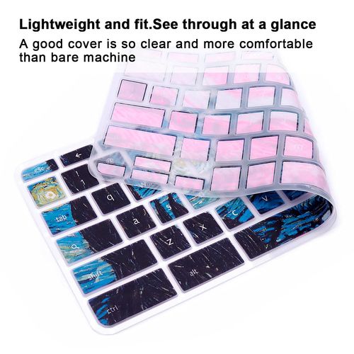 MMDW Silicone Keyboard Cover for ASUS Chromebook Flip C434TA C433TA 2 in 1 Laptop,for ASUS C302CA/C423NA/C425TA/C433TA/C434TA-DH342T DSM4T DS384T C523NA 14" Chromebook,Van Gogh Starry Sky