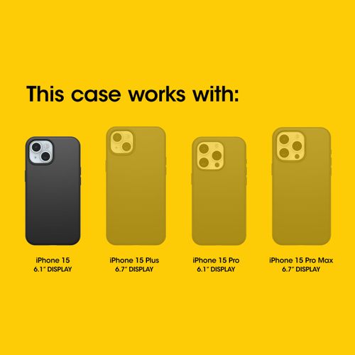 OtterBox iPhone 15, iPhone 14, and iPhone 13 Defender Series Case - BLACK, screenless, rugged & durable, with port protection, includes holster clip kickstand