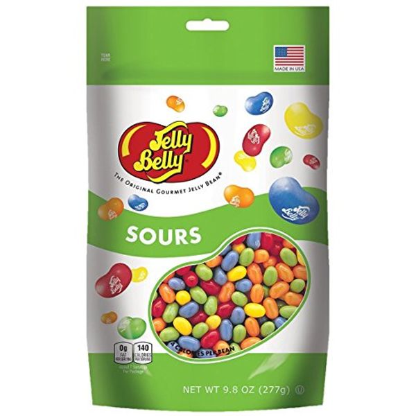 Jelly Belly 5 Sours Flavors Jelly Beans - 9.8 oz Resealable Stand Up Pouch