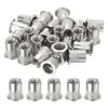 uxcell 25Pcs Rivet Nuts Flat Head, 3/8" Stainless Steel 304 Threaded Insert Nuts Knurled Body