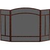 Wrought Iron 3 Panel Fireplace Screen 48" x 29" Spark Guard Brushed Copper