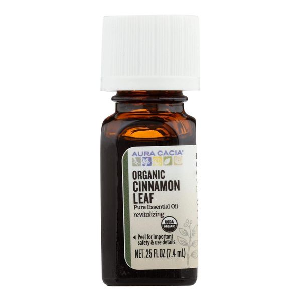 Aura Cacia Essential Oil Cinnamon Leaf (Cinnamomum verum) 0.25 oz