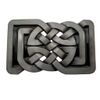 YONE Xwest Celtic Knot Rectangle Belt Buckle Grey 1.5 Inch, gray