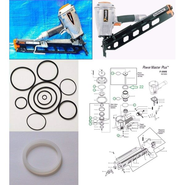 HAKATOP O-Ring Rebuild Kit for Paslode Framing Nailer F350-S With 402011 Cylinder Seal