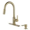 Glacier Bay Paulina Single Handle Pull Down Sprayer Kitchen Faucet Matte Gold